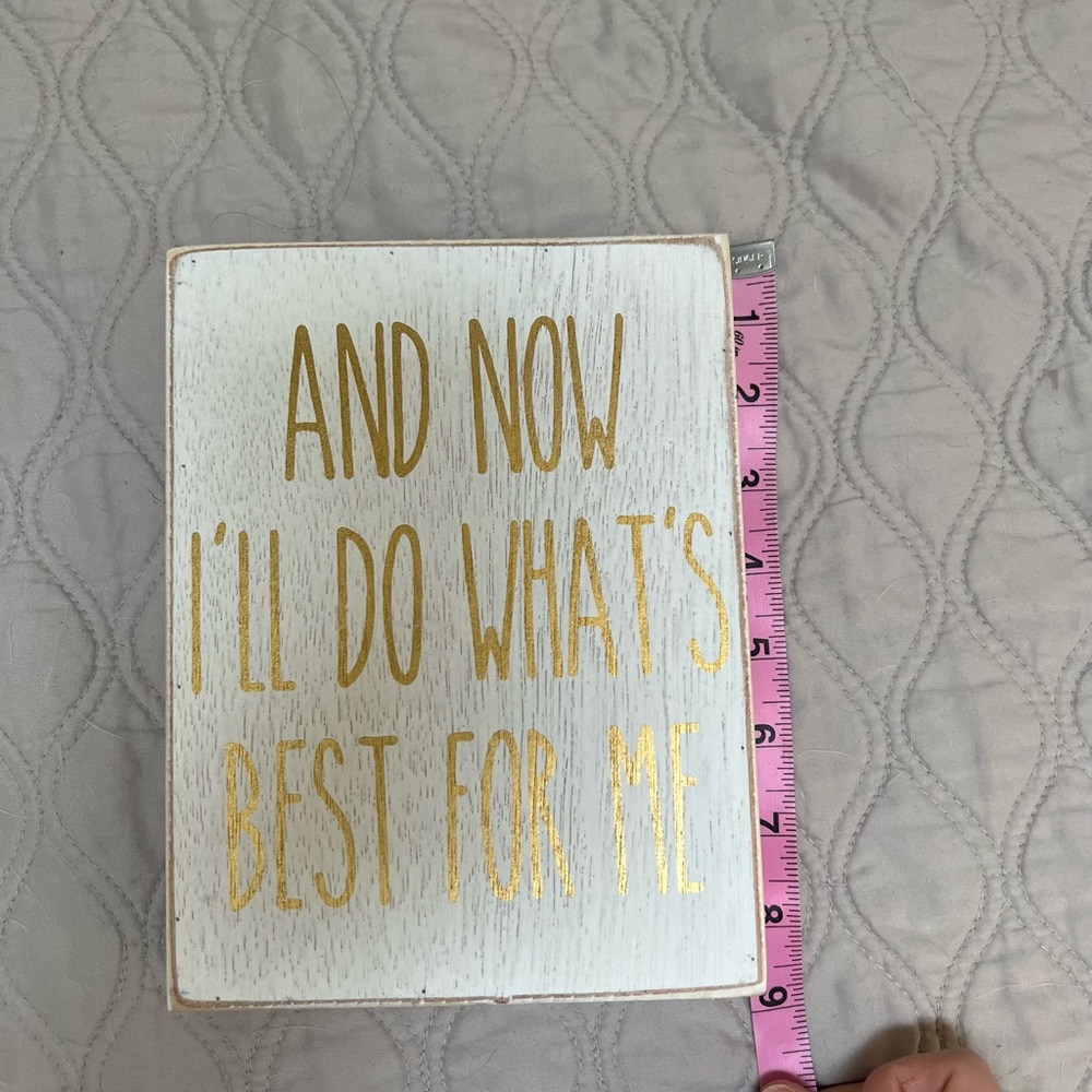 White and Gold Wooden Inspirational Quote Art